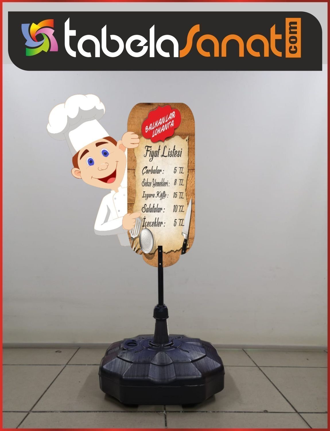 Fiyat Menü Tabelası