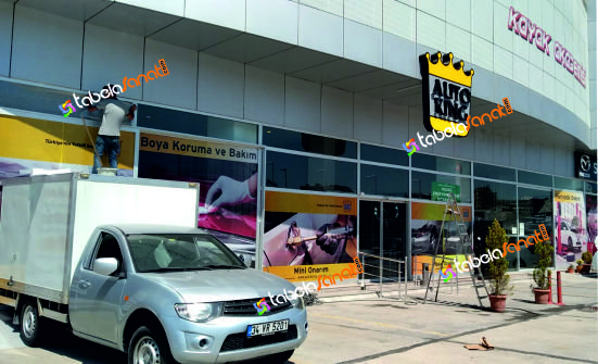 One Way Vision cam kaplama giydirme tabela