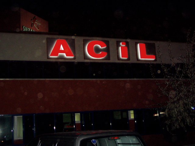 acil hastane pleksi ışıklı kutu harf tabela