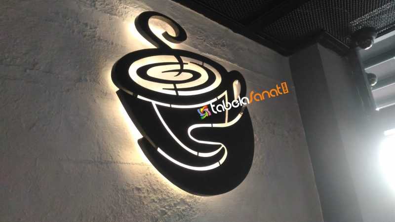 cafe fincan led ışıklı tabela