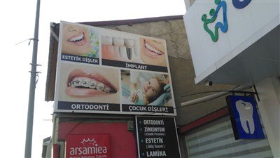 dişçi vinil germe led ışıklı tabela tabelası