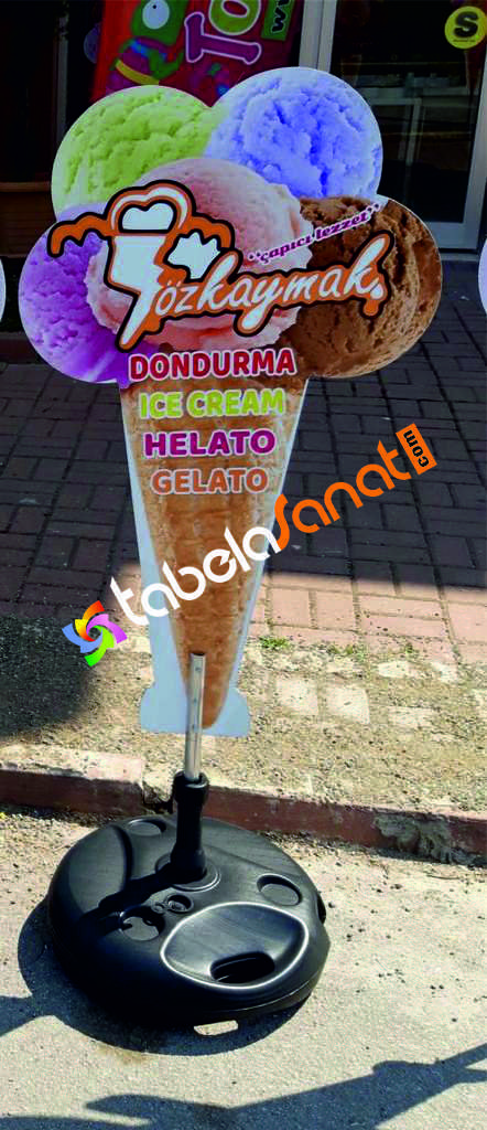 Dondurma Dondurmacı Reklam Tabela Dubası