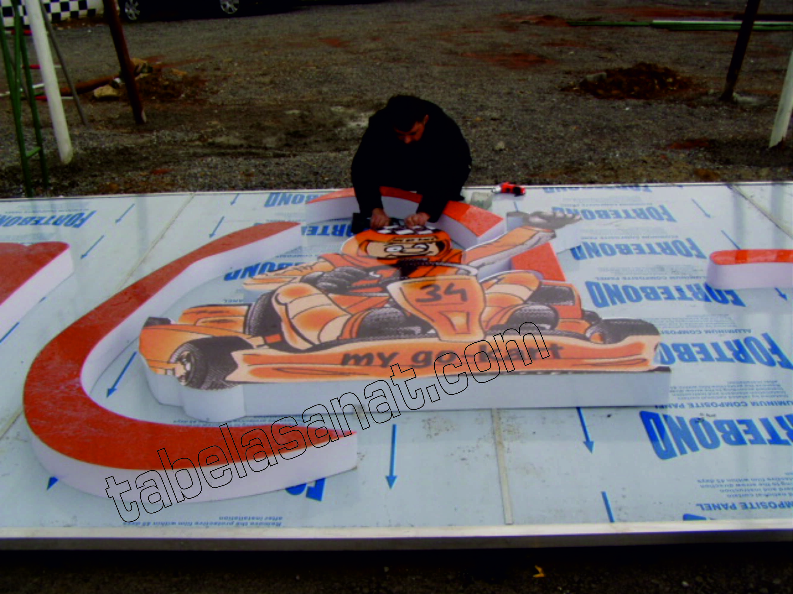 Go kart Led Işıklı Pleksi Tabela