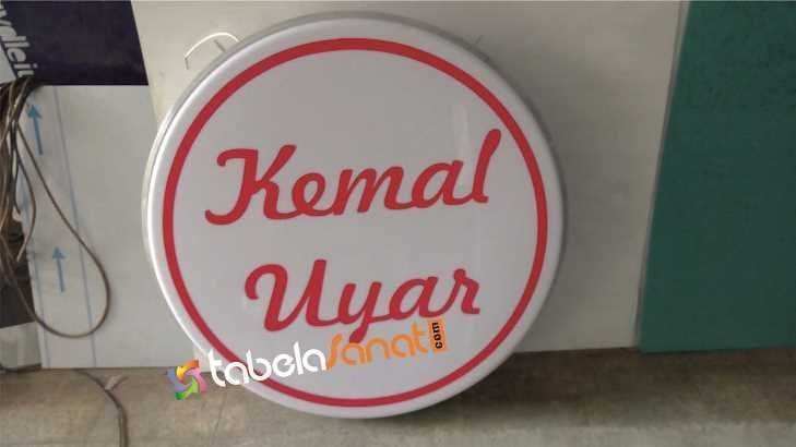 hazır yuvarlak ışıklı kuaför tabelası