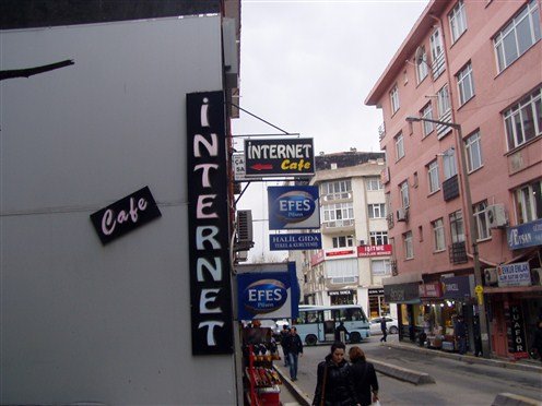 internet cafe krom kutu harf ışıklı tabela