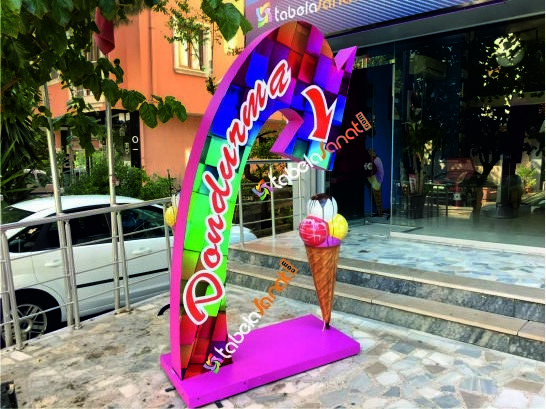 Külahlı Dondurma Işıklı Tabela