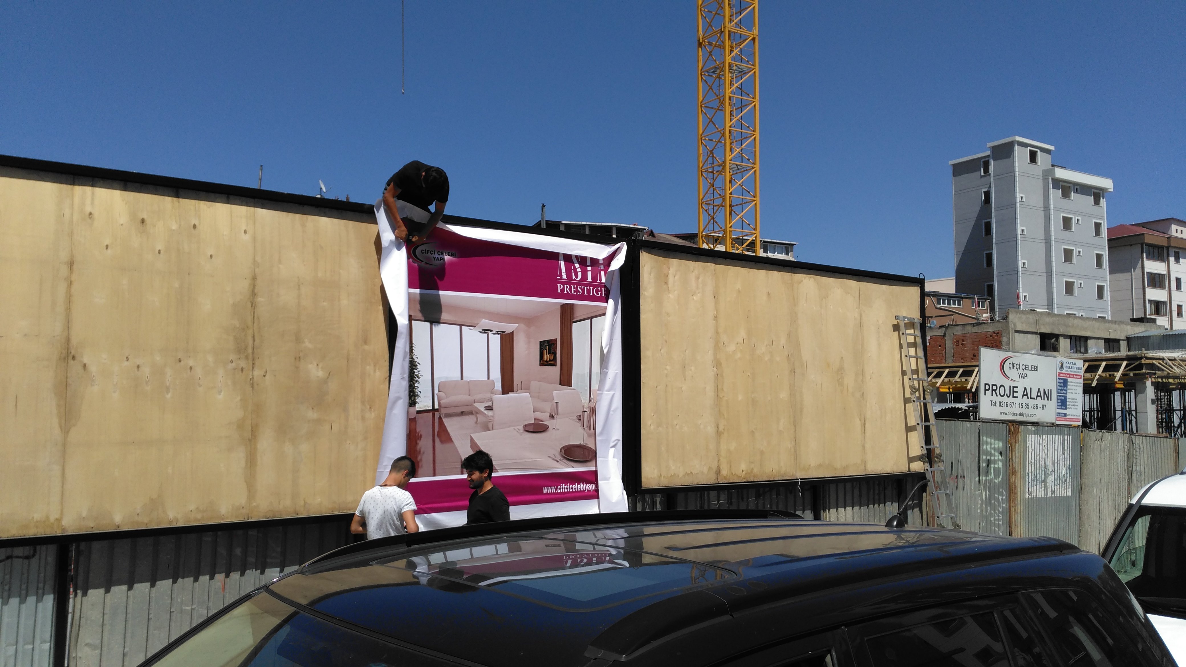 parapet dijital baskı germe reklam tabela