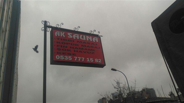 sauna hamam masaj salonu ışıklı tabela tabelası