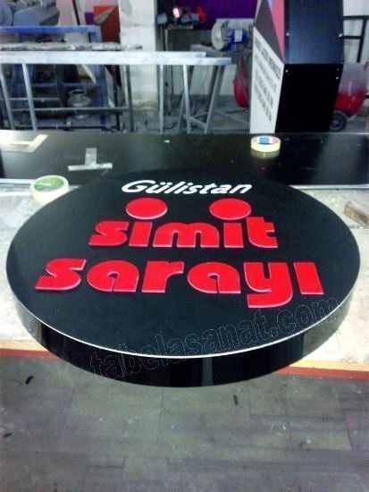 simitçi yuvarlak daire led ışıklı tabelası